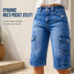 Tidsbegränsad⌛Klassiska bermudashorts i denim med fickdetaljer – smickrande hög midja för en modern silhuett
