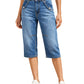 Trendar nu 🔥Kvinnors högmidjade knälånga jeansshorts
