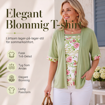Trend just nu⭐ 🎀 Mångsidig blomtopp med skiktad stil – enkel att matcha med jeans eller kjol