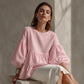 Nyhet✨ 🌺 Lager-på-lager-volangblus med vida ärmar – mjukt fallande och feminin stil