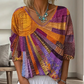 Bästsäljare🔥 👚 Retro konstnärlig blus med digitaltryck – boho-chic