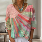 Bästsäljare🔥 👚 Retro konstnärlig blus med digitaltryck – boho-chic