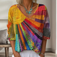 Bästsäljare🔥 👚 Retro konstnärlig blus med digitaltryck – boho-chic