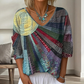 Bästsäljare🔥 👚 Retro konstnärlig blus med digitaltryck – boho-chic