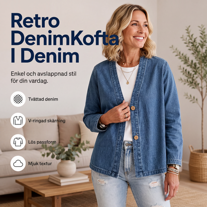 Nyhet✨ 💙 Mjuk och andningsbar denimjacka– ledig silhuett för lager-på-lager-styling
