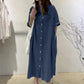 ✨🛍️Nyhet – Löst sittande jeansklänning med knäppning – En tidlös garderobsfavorit för helger eller resor 🍃