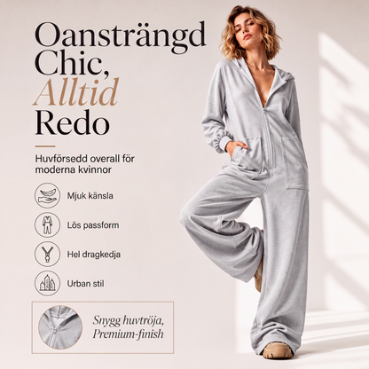 Nyhet✨ 🌸 Ledig hoodiejumpsuit med långa ärmar – perfekt för svala dagar och avkoppling
