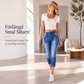 Nya ankomster📦 👗 Klassiska kortade jeans med trippelknäppning – slim-fit som förlänger silhuetten