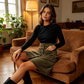 Nyhet✨ 🌸 Vintage-inspirerad kjol i manchester med fickor – bekväm och stilren för vardagen