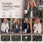 Nya ankomster📦 🧥 Klassisk koordjacka med metallknappar och bröstfickor – tidlös retrostil för alla tillfällen
