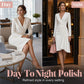 Women's Wrap V-Neck Long Sleeve Ruched Waist Midi Dress