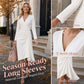 Women's Wrap V-Neck Long Sleeve Ruched Waist Midi Dress