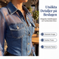 ✨🛍️Ny ankomst - Skräddarsydd jeansblus med midja och skira paneler – Mångsidig stil från arbete till helg i klassiskt blått 🍃