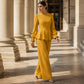 Bästsäljare🔥  Elegant topp med puffärmar och vida byxor – ledig silhuett för en sofistikerad look