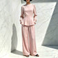 Bästsäljare🔥  Elegant topp med puffärmar och vida byxor – ledig silhuett för en sofistikerad look