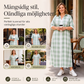 Lång skjortklänning i rutigt mönster med knappar för kvinnor