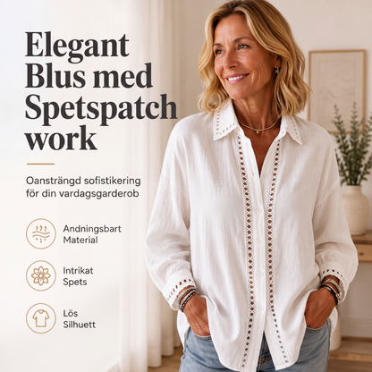 Bästsäljare🔥 👚 Elegant spetsblus i andningsbar kvalitet – rak siluett för ledig komfort