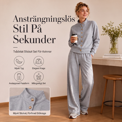 Nya ankomster📦  Stilrent set med knäppt kofta och vida ben – tidlös komfort för alla tillfällen