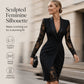 Ny kollektion🛍️Elegant figurnära klänning för damer med V-ringning och spetsärmar