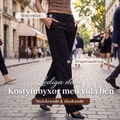 🌺💐Damens eleganta utsvängda kostymbyxor