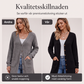 Midjelång stickad kofta med fickor