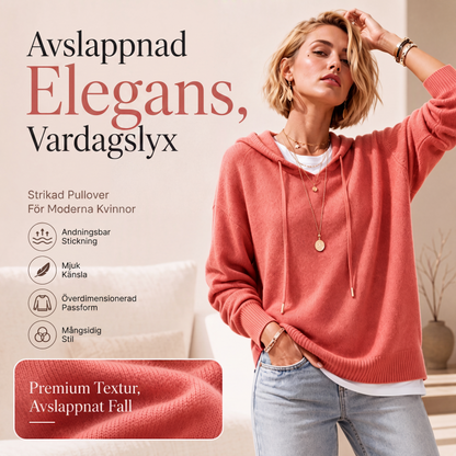 Kvinnors ledig huvtröja med dragsko