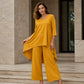 Ny kollektion🛍️Chic asymmetrisk topp och vida byxor set för kvinnor