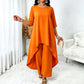 Ny kollektion🛍️Chic asymmetrisk topp och vida byxor set för kvinnor