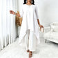 Ny kollektion🛍️Chic asymmetrisk topp och vida byxor set för kvinnor