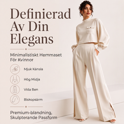Ny kollektion🛍️Damset med avslappnad kort topp och vida byxor