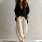 👚Säsongens stil – avslappnad skjorta och draperade byxor – en elegant casual-look för vardagens utflykter