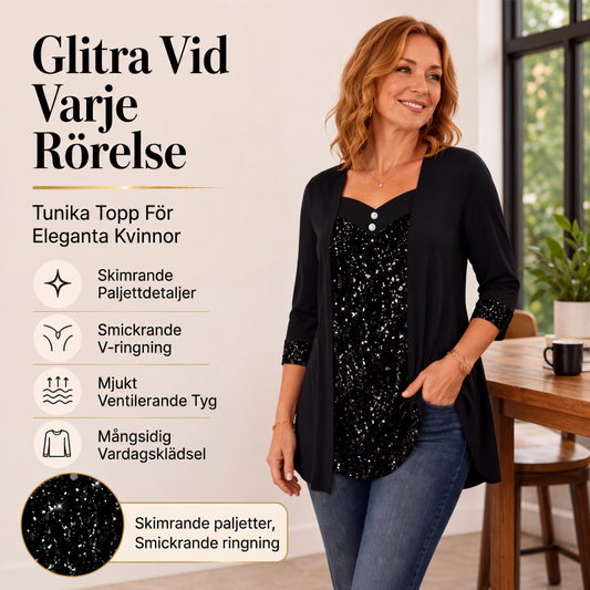 Nya ankomster📦  Klassisk skendesignad topp med glittrande detaljer – tidlös chic för alla tillfällen