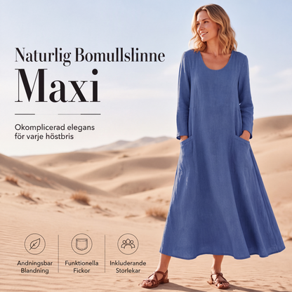 Nya ankomster📦 👗 Klassisk enfärgad klänning i naturlig kvalitet – tidlös stil för alla tillfällen
