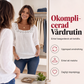 Damblus med fyrkantig halsringning och spetsvirvning