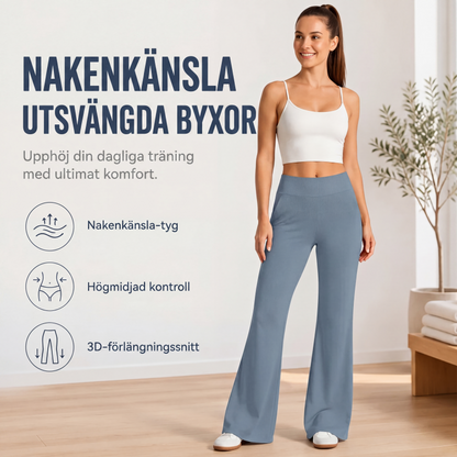 👖 Yogabyxor med uppdragen midja och utsvängda ben – en smickrande passform som ger komfort i vardagen