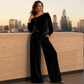 Bästsäljare🔥 Off-shoulder-set med vida ben