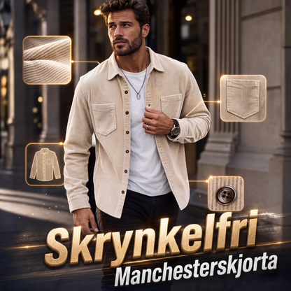 Nyhet✨ 🧥 Långärmad manchesterblus med strukturerad yta – mjuk komfort för pendling och resor