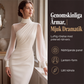 Bästsäljare🔥 👗 Elegant midi-klänning med hög hals – figursydd silhuett för speciella tillfällen
