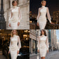 Bästsäljare🔥 👗 Elegant midi-klänning med hög hals – figursydd silhuett för speciella tillfällen