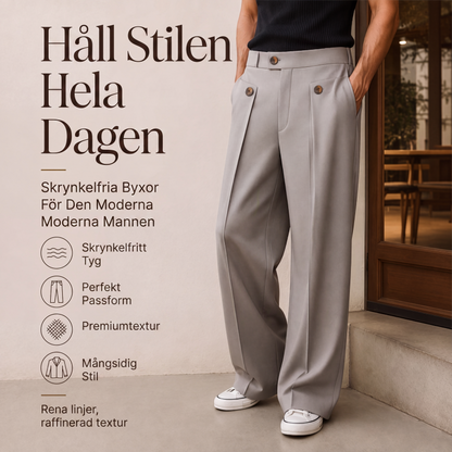 Nya ankomster📦 👔 Klassiska raka herrbyxor med skrynkelfri yta – tidlös stil för alla tillfällen