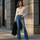 Nya ankomster📦  Klassiska högmidjade jeans med designertouch – stretchig kvalitet för rörelsefrihet