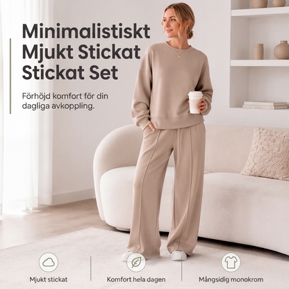 Bästsäljare🔥 🧶 Mjukt stickat set med vida ben – andningsbar komfort för vardag och resor