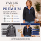 Damstickad topp med kontrasterande denimmudd