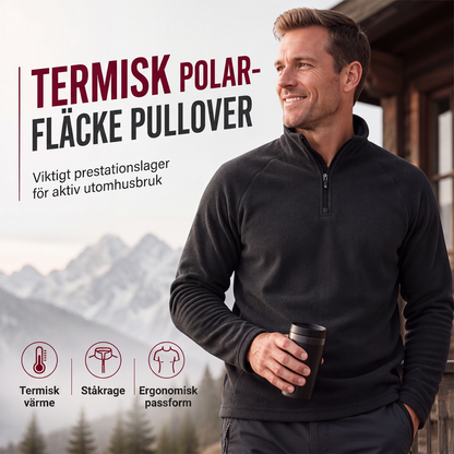 Varm pikétröja i polarfleece med stående krage för män