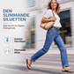 Damjeans med stretch, avslappnad passform och raka ben