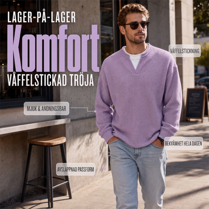 🔥Ett måste🔥👕 Strukturerad waffeltröja för män