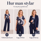 Nyhet✨ 🌸 Konstnärlig kavaj med matchande byxor – professionell stil med mjuk blomsterdetalj