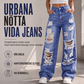 Trend just nu 👖 Högmidjade vida jeans med stenkrossad effekt – tidlös och mångsidig för alla stilar