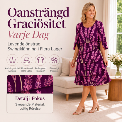 Bästsäljare🏆👗 Klänning med blommönster och volanger – tidlös silhuett och komfort hela dagen för alla tillfällen
