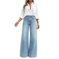 Bästsäljare🔥 👖 Vintage högmidjade jeans med breda ben – smickrande silhuett som förlänger benen